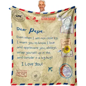 Papa Gifts from Grandchildren, Birthday Gifts for Papa, Best Papa Ever Gifts from Granddaughter Grandson, Gift for Papa from Grandkids, Papa Presents Throw Blanket 60 x 50 Inch, Printed on One Side with a Plain White Back, Halloween Thanksgiving Christmas
