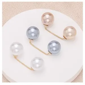 9-Pack Pants Shortening Clips Adjustable Double Pearl Brooches for Gentle Hem Length Adjustment No Sewing Needed Easy Use