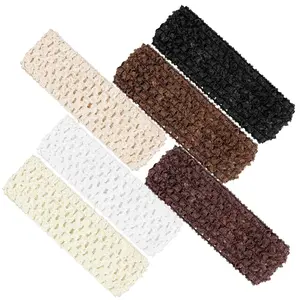 6 count Crochet Headband Multi Color Retro Knit Elastic Headbands for Women - Soft Stretch Headbands for Parties, , and Everyday Wear