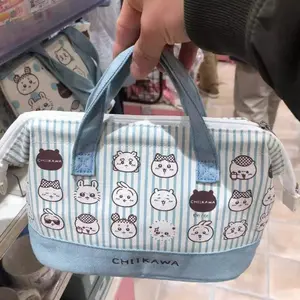 Cartoon Cute Chiikawa Hachiware Canvas Bag Kawaii Insulation Bag Anime Bento Bag Lunch Pack Sweetness Schoolchildren Gifts
