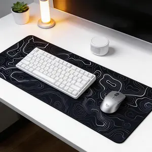 Value-Abstract Geometric Extended Mouse Pad-Stitched Edges Non-Slip Base