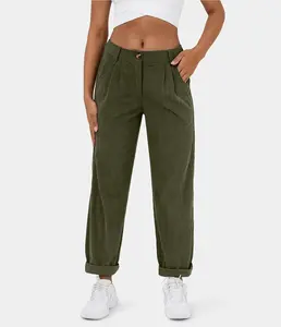 Halara Flex Mid Rise Zipper Pocket Corduroy Casual Pants