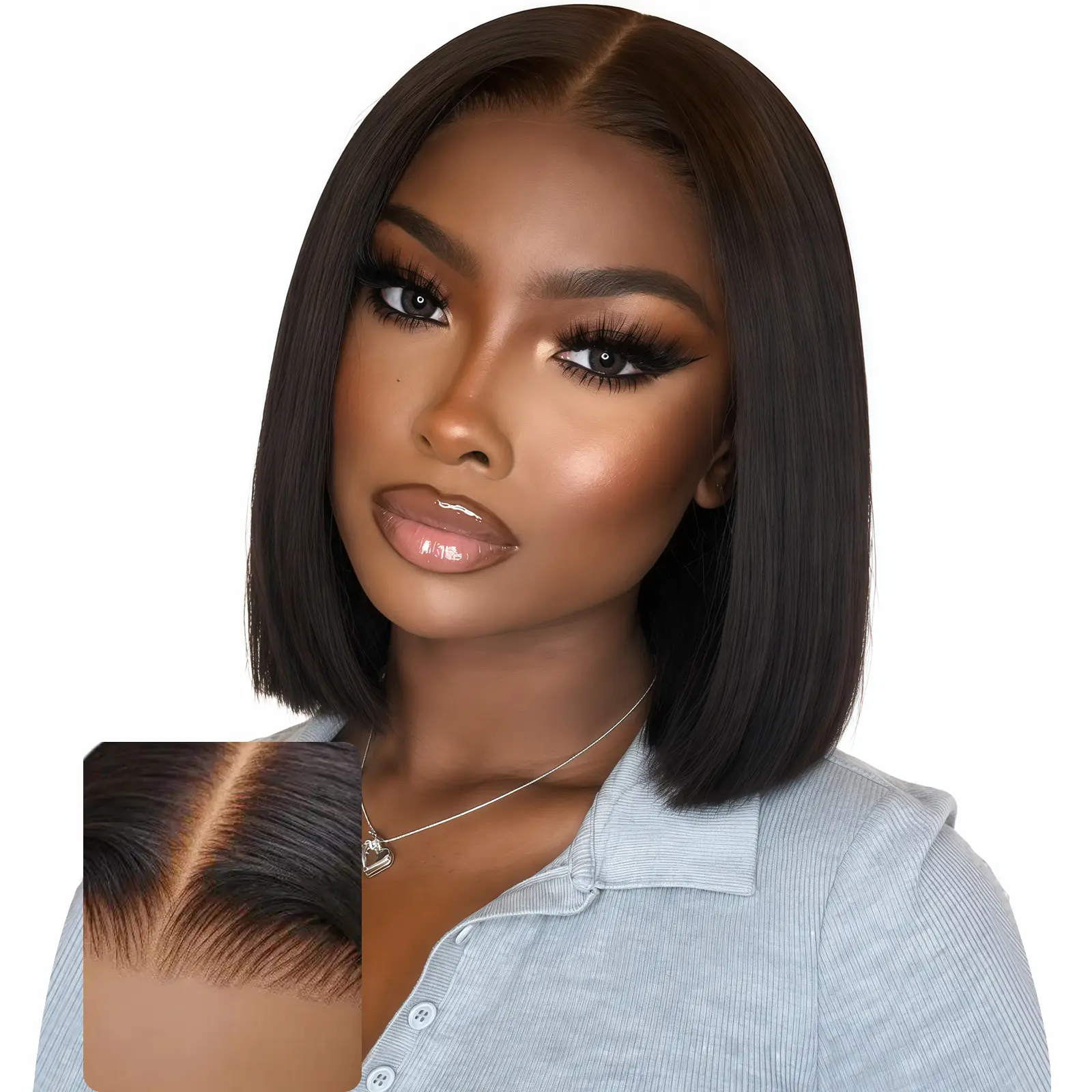 6 inches Bob Wig Human Hair Wig 2×6 Closure lace Glueless Wig Beginner friendly for Black Woman Wear and Go Natural Hairline Wig