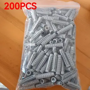 200ps Plastic Expansion Plug, Universal Multi-Function, Standard Size, Corrosion Resistant, Home/work Wall Fixing Essential