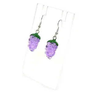 Purple Grape 3D Earrings