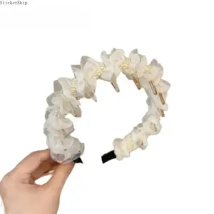 2026 2 Pack Wavy Texture Headbands for Women, Premium High-End High Skullcap Design with Teeth Anti-Slip Headwear, Comfortable No-Pressure Eugène Yarn Pearl Hair Hoop, Elegant Versatile Hair Accessories for Daily Wear, Work, Dating & Casual Outfits