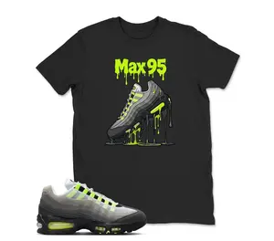 Air Max 95 Big Bubble Neon Yellow Black Cool Grey 2026 OG T Shirt match Dipping Shoe , Shirts To Retro sweatshirt, Hoodie
