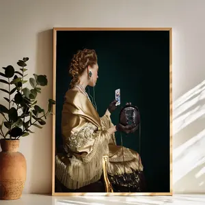 Vintage Elegance Meets Modern Tech Wall Art Vintage Black and White Art Posters Funky Aesthetic Canvas Prints Retro Bar Cart Decor for Bar Bedroom