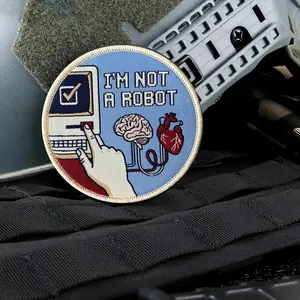 I'm Not A Robot Tactical Morale Meme Patch Military Army Badge Hook Loop Emblem for Backpack Airsoft Gear Vest
