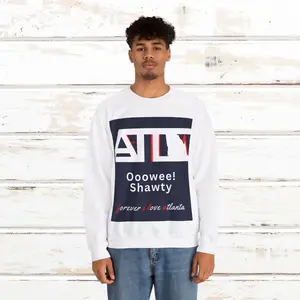 Unisex Ooowee! Shawty: OH SO ATL! © (#ohsoatl©) - Forever I Love Atlanta Unisex Crewneck Pullover/Sweatshirt (Small - 3XL, W&B) Menswear Hoodie Man Round Neck Casual Tops Long Sleeve