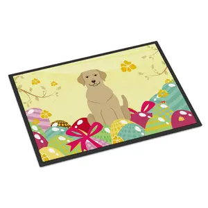 Easter Eggs Yellow Labrador Indoor or Outdoor Mat 18x27 BB6055MAT