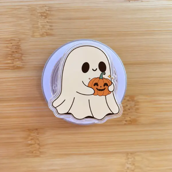Cute Ghost Sparkling Pumpkin MagSafe Phone Grip, Adorable Halloween Ghost Magnetic PopSocket, Kawaii Pumpkin Phone Grip, Spooky Season Phone Accessory, Cute Halloween Gift Idea