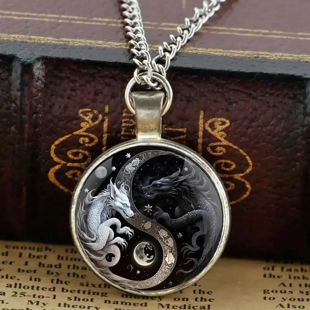 The Eternal Balance — Retro Yin Yang Dragon Necklace