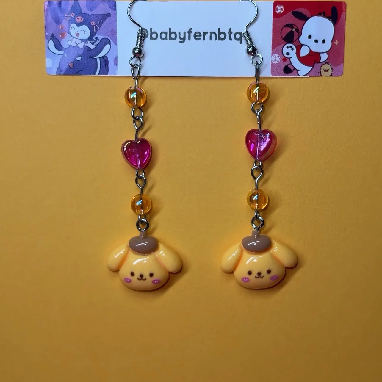 Pom Heart Dangle Earrings - Perfect for Any Occasion