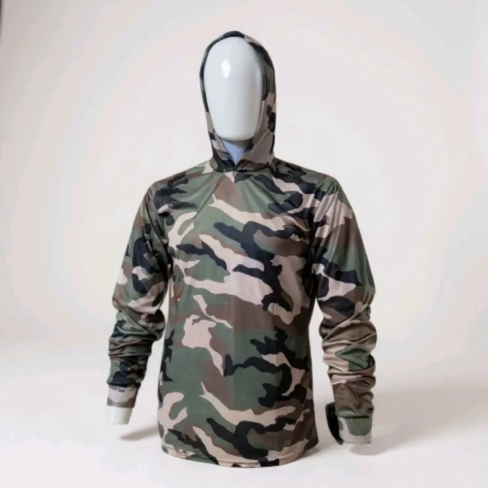Camouflage Long-Sleeve Hooded Shirts