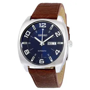 Seiko SRPK15 -Recraft Automatic Blue Dial Brown Leather Men's Watch