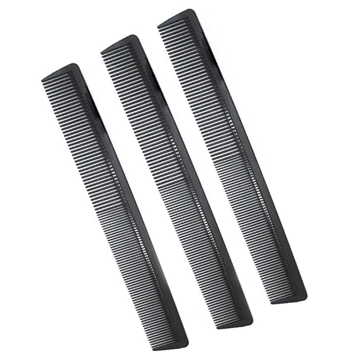 3 Pack Carbon Fiber Cutting Combs, 8.3-Inch Professional Barber Tool, Static-Free & Tangling-Free with Fine and Wide Teeth, Grip Control