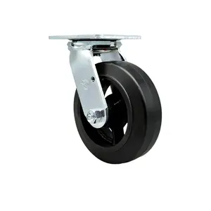 Service Caster MCM-SCC-30CS620-RSR Replacement for McMaster Carr Caster 19505T13 30305T15 - Swivel Top Plate Caster with 6 in. Black Rubber on Cast Iron Wheel - 450 lbs Capacity per Caster