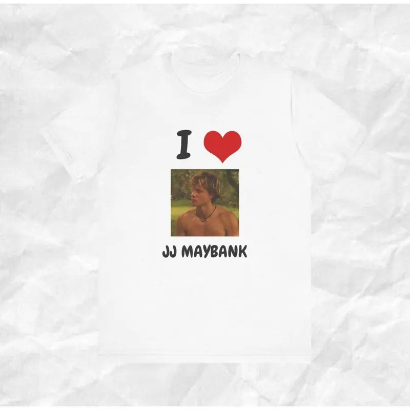 Aesthetic I Heart JJ Maybank T-Shirt, Outer Banks Movie Shirt, Obx Rudy Pankow Merch. Aesthetic, Fan Gifts, American Drama Film Shirt P7U Cotton Menswear