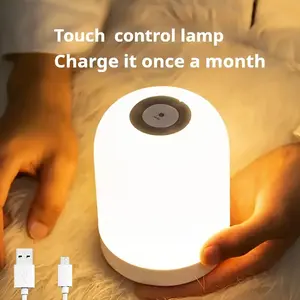 Touch LED Warm Light Night Lamp, Adjustable Desk Lamp, Three Color Warm LED, USB Charging, Portable Touch Night Lamp, Decorative Night Light, Indoor Lighting