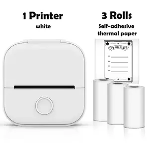 Portable Mini Thermal Printer with 3 Adhesive Sheet Rolls