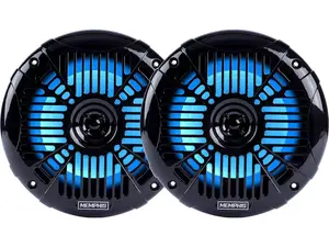 Memphis MXA602SL 6-1/2" 2-Way Powersports Speakers Pair Polypropylene Woofers with Rubber Surrounds Aluminum Dome Tweeters UV-Resistant Grilles 2-40 Watts RMS