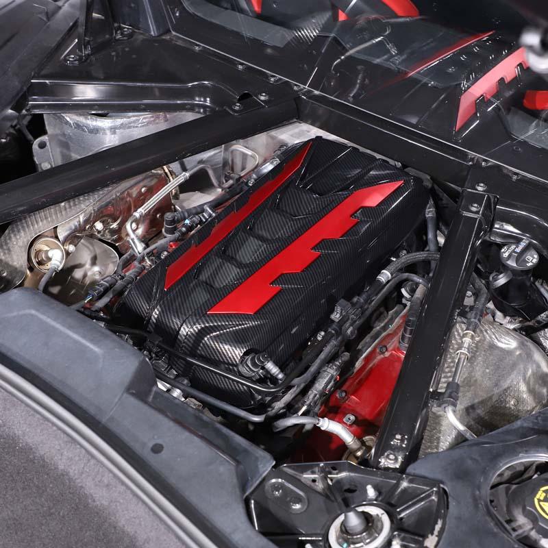 2-Piece Aluminum Alloy Black/Blue/Yellow/Red Car Hood Side Logo Decorative Stickers for 2020+ Corvette C8