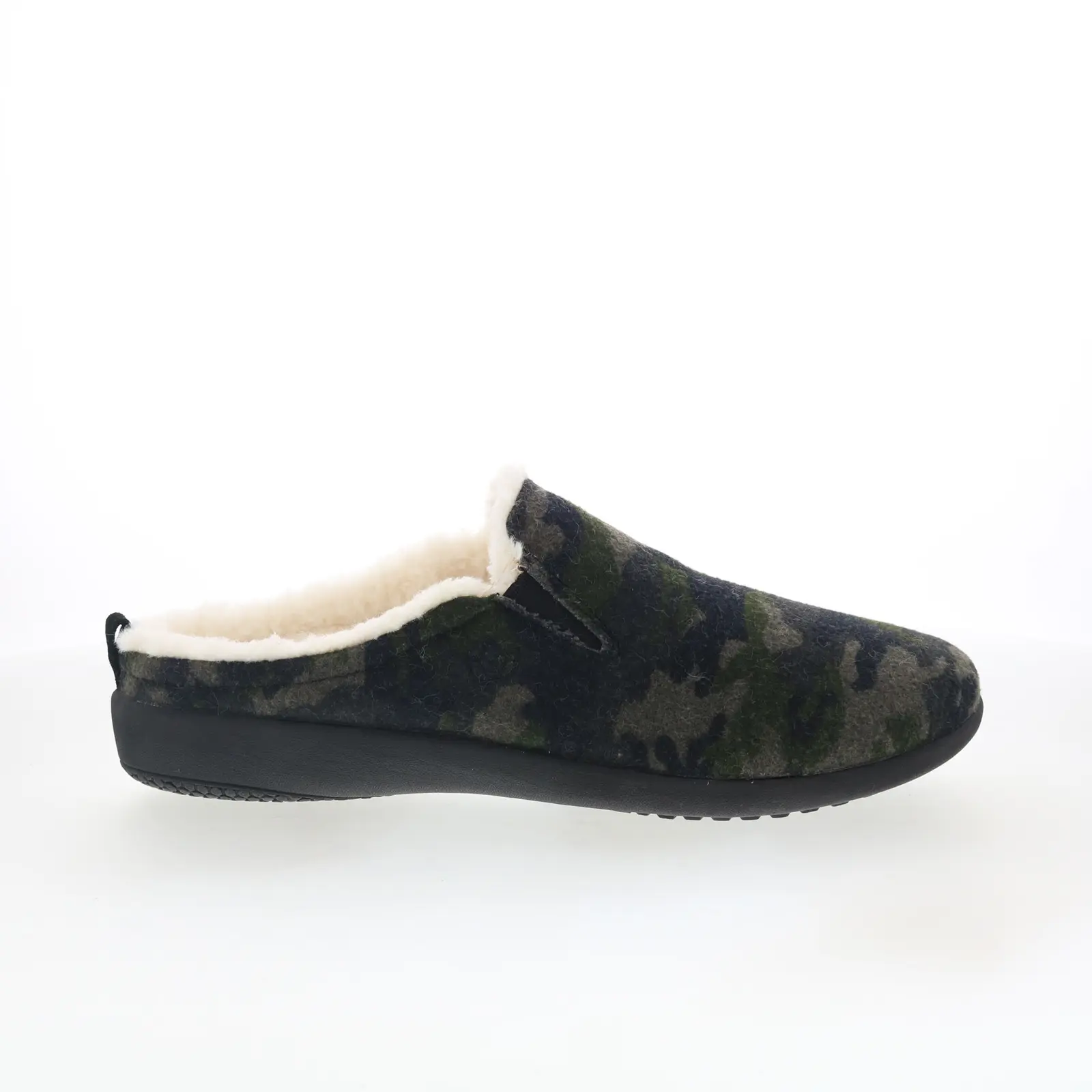 Spenco Dundee Wool SP2003OCM Mens Green Wide Slip On Clogs Slippers Shoes