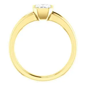 Cubic Zirconia Engagement Ring- The Bernadine (Customizable Bezel-set Radiant Cut with V-Split Band)