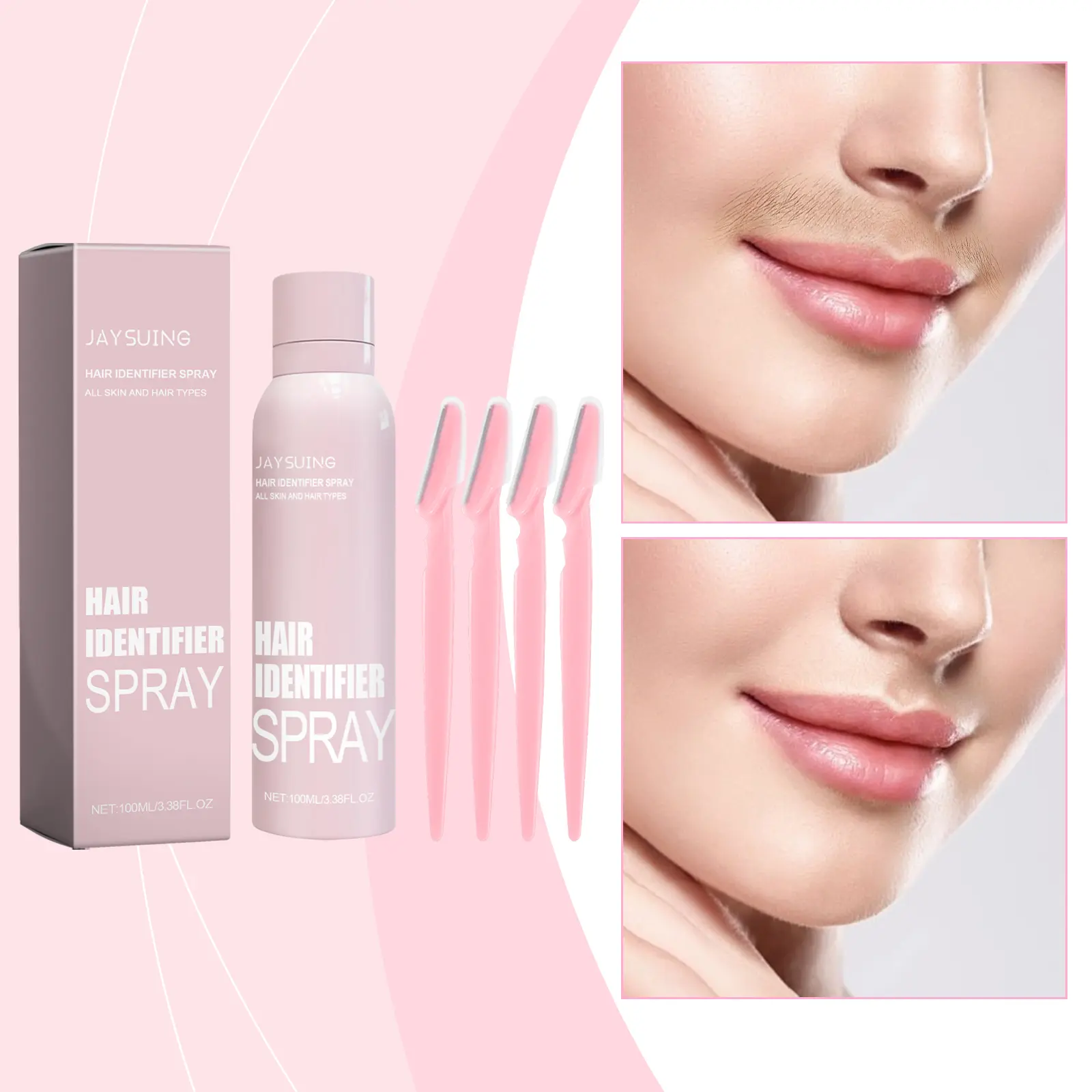 Effortless Face Hair Removal! Jaysuing Spray Softens & Dissolves Hair in Seconds – Gentle for Sensitive Skin, No Pain! Body Care Aloe