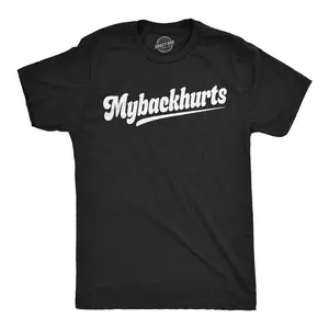 Mens Funny T Shirts Mybackhurts Sarcastic Back Pain Graphic Novelty Tee For Men Mens Funny T Shirts Cool Vintage Fashion T-Shirt Gift Classic Menswear Funny Sarcastic Short Sleeve Novelty Tees for Guys Black -