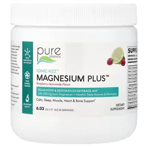 Pure Essence lonic-Fizz™, Magnesium Plus™, Raspberry-Lemonade, 6.03 oz (171 g)
