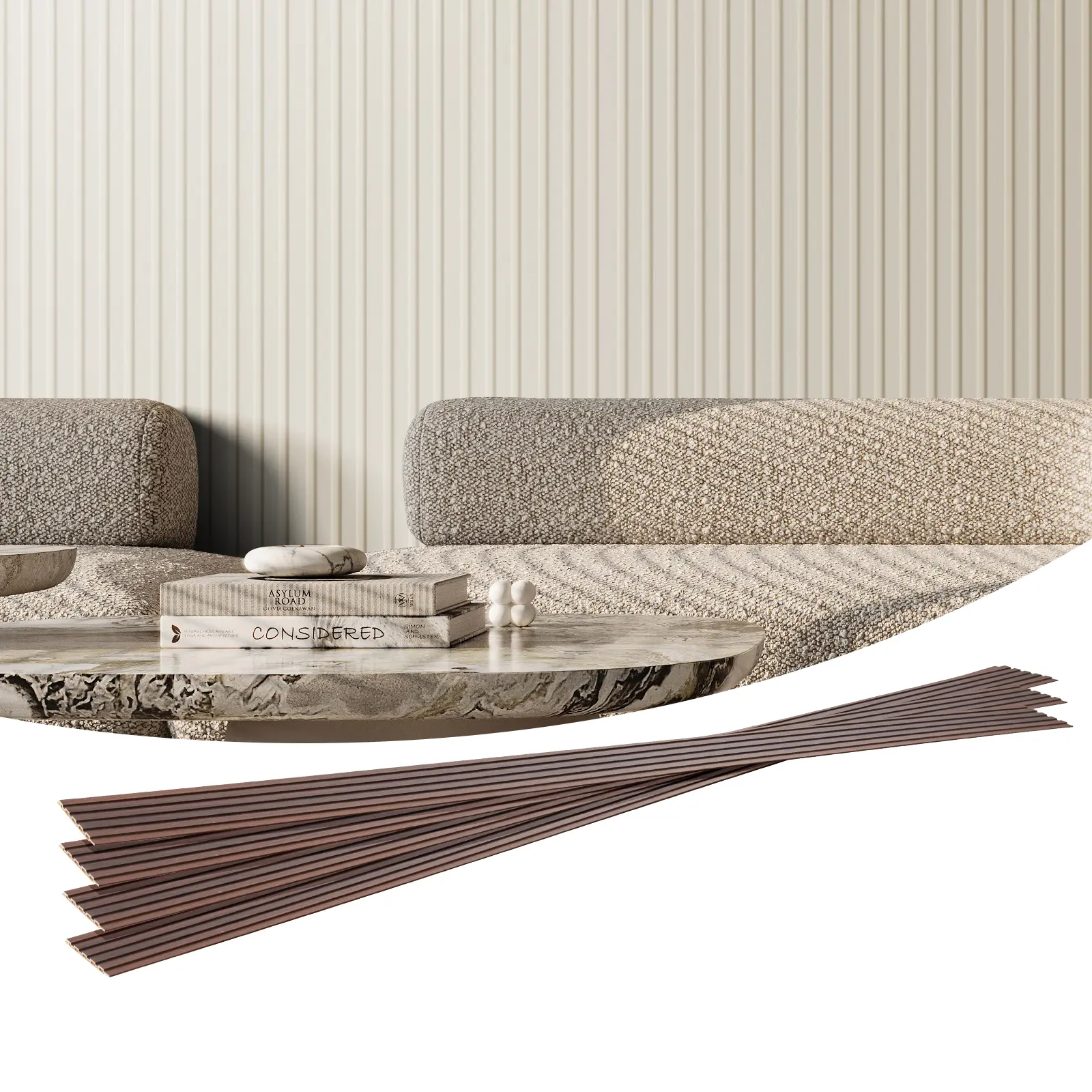 【DealsForYouDays】VEVOR Wood Slat Acoustic Panels, 8 PCS 96 x 6 inch, WPC Accent Wooden Wall Panels for Modern Interior Wall, Faux Wood Wall Board Panels for Stylish Decor and Noise Reduction, Matte White