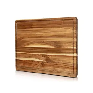 Extra Large Acacia Wood Cutting Board For Kitchen, 24 X 18 Inch Large Butcher Block Chopping Board With Juice Groove, Thick Wood Cutting Boards Carving Board For Turkey Meat Vegetables BBQ