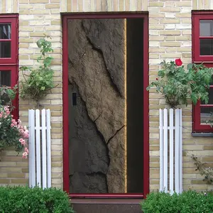 2 Vintage Rock Texture Wall Stickers Self Adhesive Waterproof Removable Faux Stone Decorative Stickers for Living Room TV Background Wall Home Decoration Nordic Industrial Style Renovation Stickers