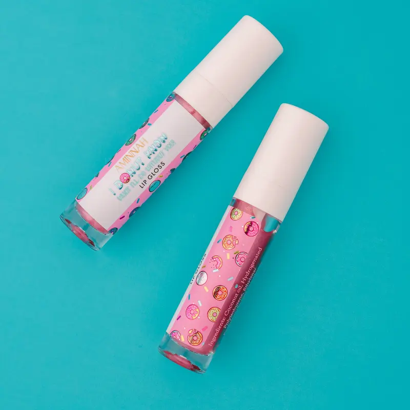 I DONUT Know What I'll Do Without You Lip Gloss Lipstick Makeup Strawberry Shortcake Flavor 5ml Glossy High-Shine Cosmetic