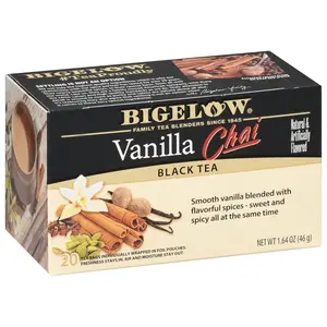 Bigelow Vanilla Chai Black Tea – 20 Tea Bags | Caffeinated, Sweet & Spiced Comfort in a Cup