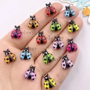 30pcs Mixed Resin Cute Colorful Beautiful Beetle Flat back Rhinestone Appliques DIY Wedding Scrapbook Christmas Decor Crafts Accessories