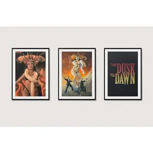 From Dusk Till Dawn Salma Hayek Set Of 3 Vintage Art 90s Movie Posters