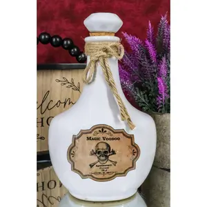 Ceramic Magic Voodoo Apothecary Cursed Skull Witch Poison Prop Potion Bottle