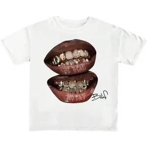 Be Real No Cap Grillz T-Shirt | Hip Hop Gold Teeth Graphic Tee | Streetwear Belief Shirt | Urban Rap Gift Idea | Casual Streetwear | TikTok Trending Tee