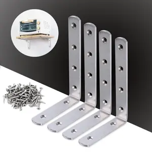 L-shaped Bracket with Screws, 90-Degree Angle Bracket, Stainless Steel Shelf Bracket, Large Load Bearing Bracket