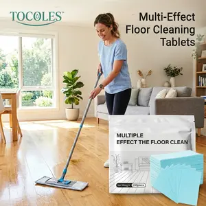 TOCOLES Floor Cleaning Tablets 100 Pack Mild Scent Concentrate for Hardwood Laminate Tile Floors Deep Cleaning Power Plant Based Formula Multi-Surface Friendly