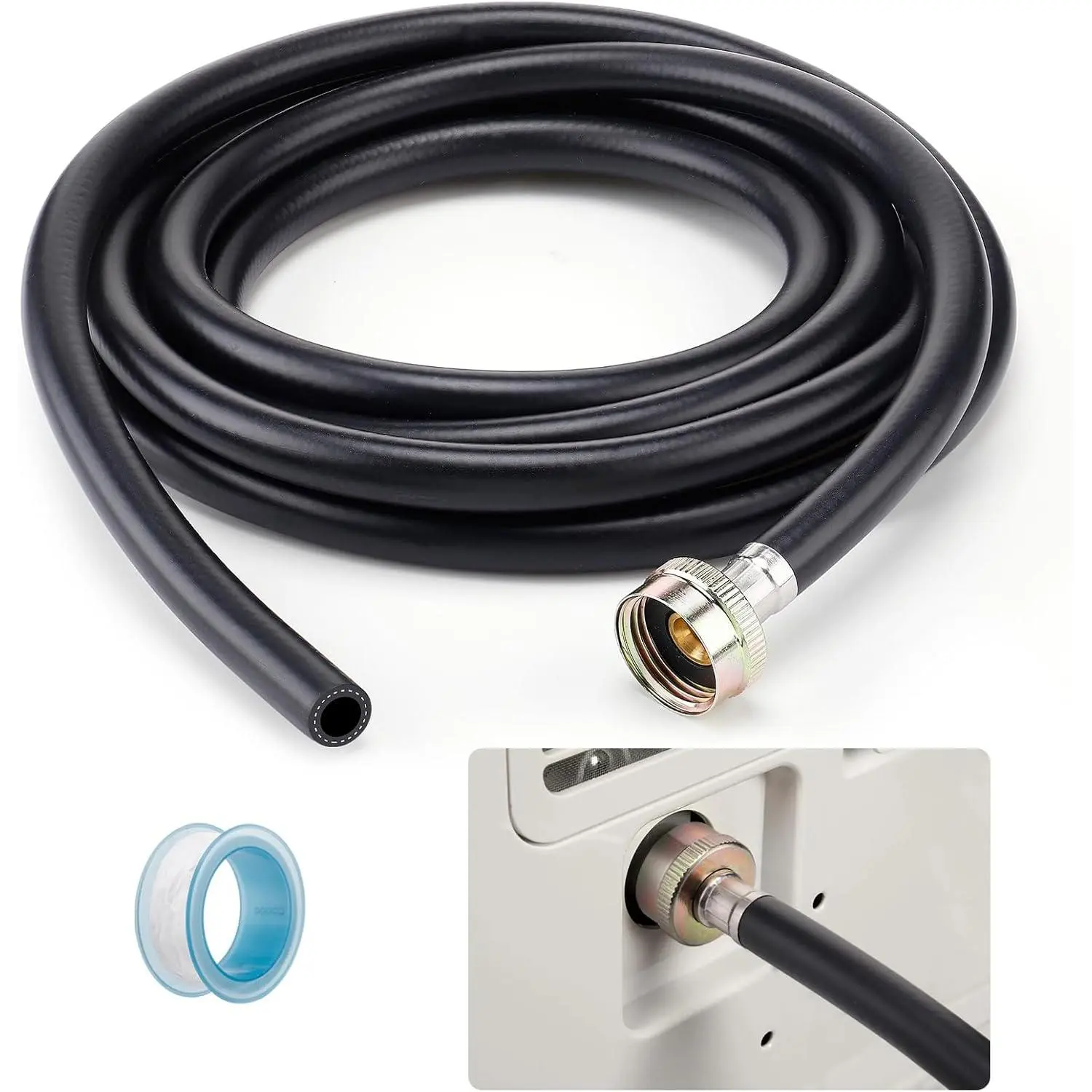 Leakproof Dehumidifier Drain Hose 3/4" FHT - 12 FT Thickened Dehumidifier Hose with Rustproof Durable Connector, No Kink and Easily Coilable, Fits for  of Dehumidifiers