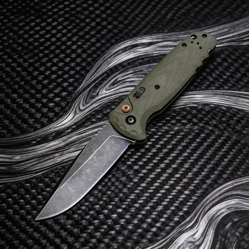 4300 practical folding knife with G10 handles and high-hardness steel, ideal for camping, driving, everyday carry, and package opening.Gift for men