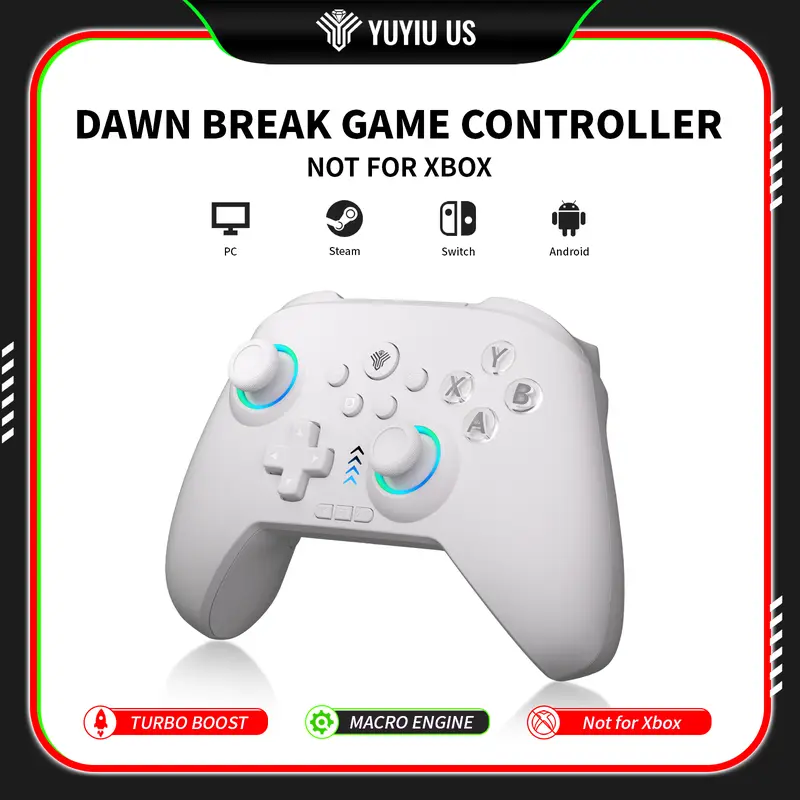 YUYIU Dawn Breaker Custom Wireless Gaming Controller - No Stick Drift, Hall Effect Sticks, Linear Triggers, Dual Vibration, RGB Macro Keys, Color Changing, Wireless Play, No Cables, Multi-Platform for PC, Switch, Steam, Non-Xbox Gaming Accessory techvibes