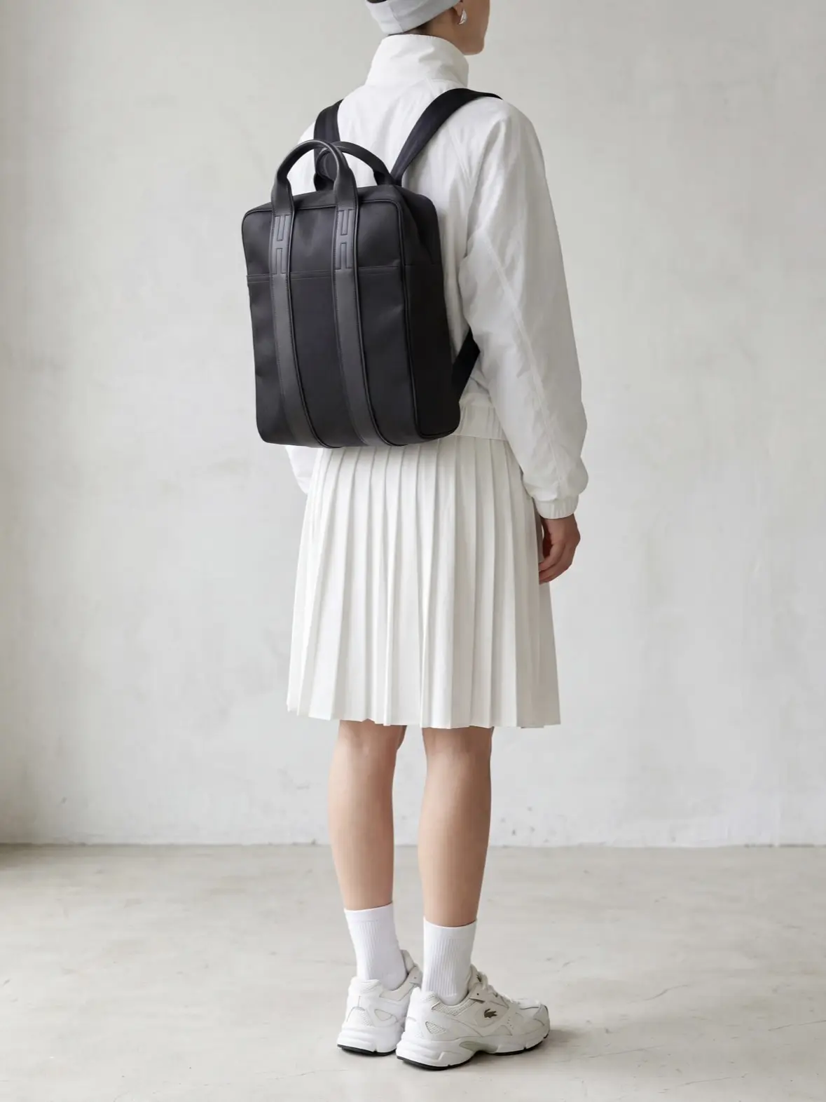 Pre-owned HERMÈS toile chevron canvas and leather. Backpacks Acapulco Sac Ado backpack