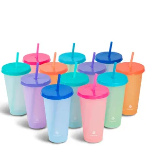 24-Piece Pastel Color-Changing Cup Set