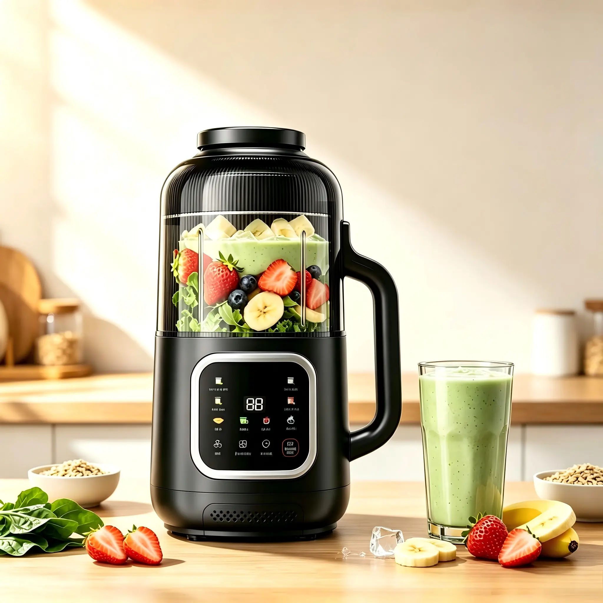 50oz Quiet Nut Milk Maker with Sound Insulation Cover, Pressure Simmer Soy Milk Blender, Self-Cleaning Multifunctional Plant Milk Machine, 12H Delay Start, No Strain for Almond Oat Soy Milk & Soup