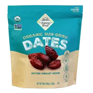 ORGANIC Pitted Dates (Deglet Nour) - Sunny Fruit 48oz Bulk Bag (3 lbs) | NO Added Sugars, Sulfurs or Preservatives | NON-GMO, VEGAN, HALAL & KOSHER